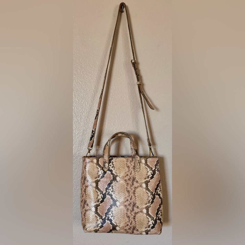 Madewell Snake Print Crossbody Tote $10 with purchase of another item